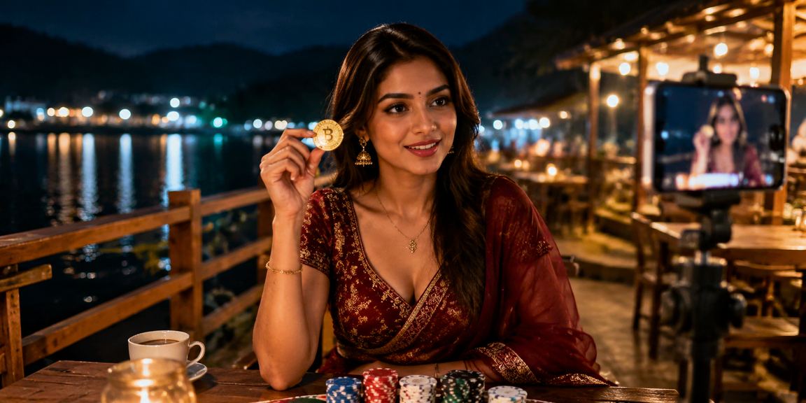 A Bangladeshi using a mobile casino in the hilly surroundings of Bandarban