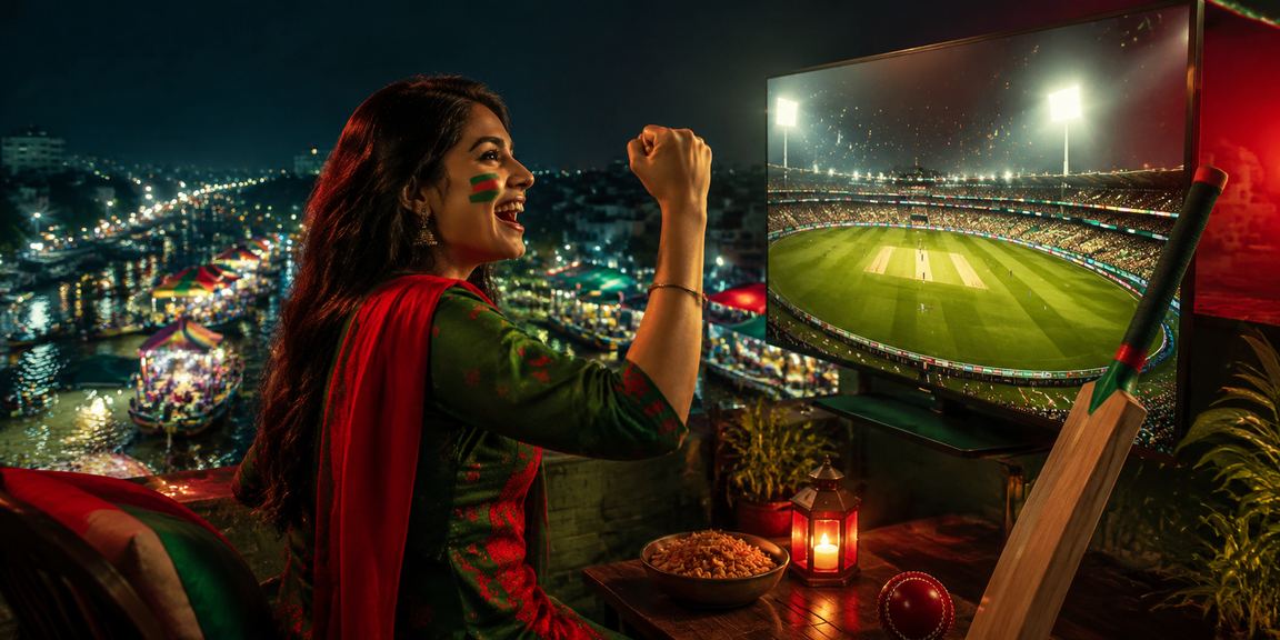 Cricket Betting Excitement in Barisal in Red & Green