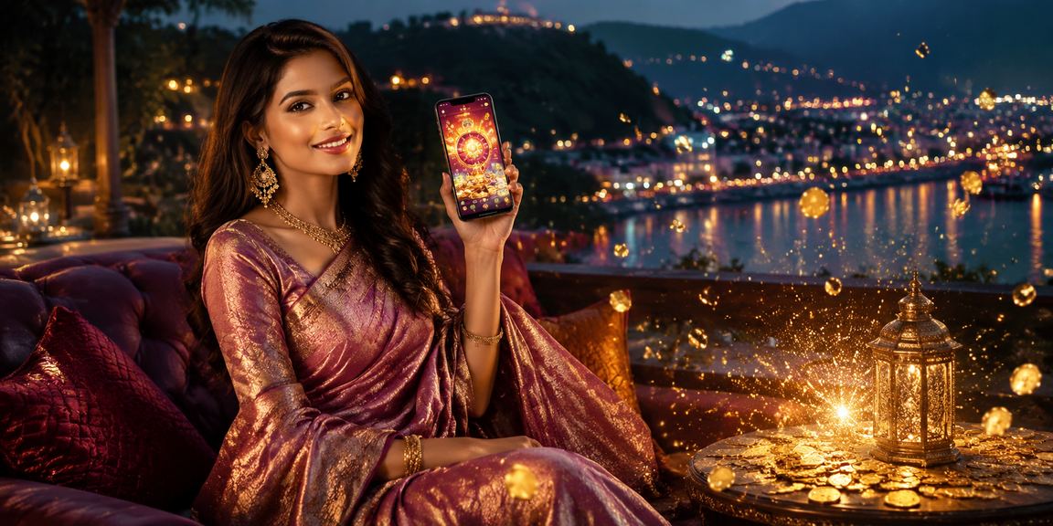 A young woman in a saree in Sylhet experiencing Sports Betting on mobile